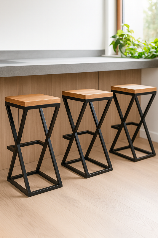 Banco X Industrial 65-75 cm Metal-Madera