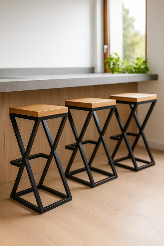 Banco X Industrial 65-75 cm Metal-Madera