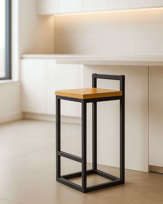 Banco De Herrería H Industrial 87cm Metal-Madera