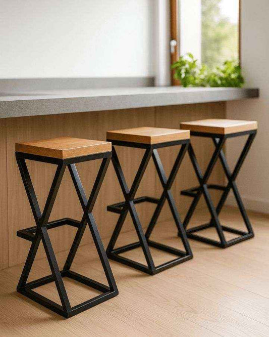 Bancos para Barra de Cocina Industriales | Set de 3