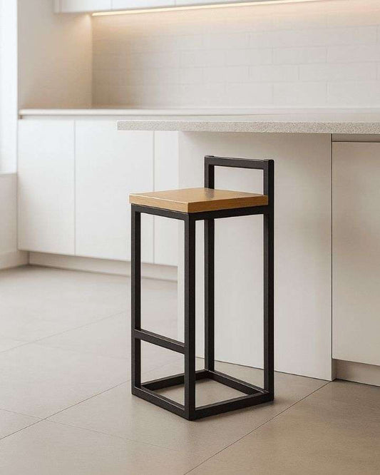 Banco De Herrería H Industrial 87cm Metal-Madera